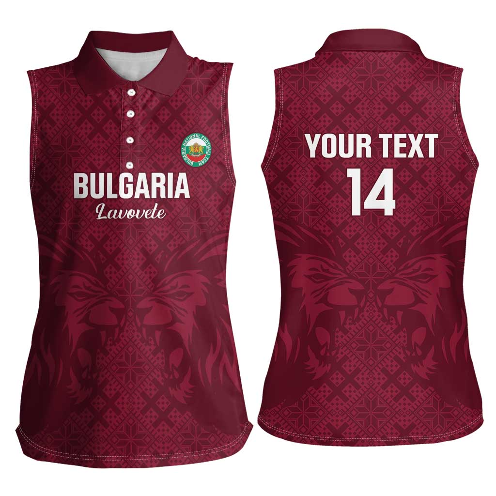 Custom Bulgaria Football Women Sleeveless Polo Shirt Go Lavovete Bulgarian Pattern
