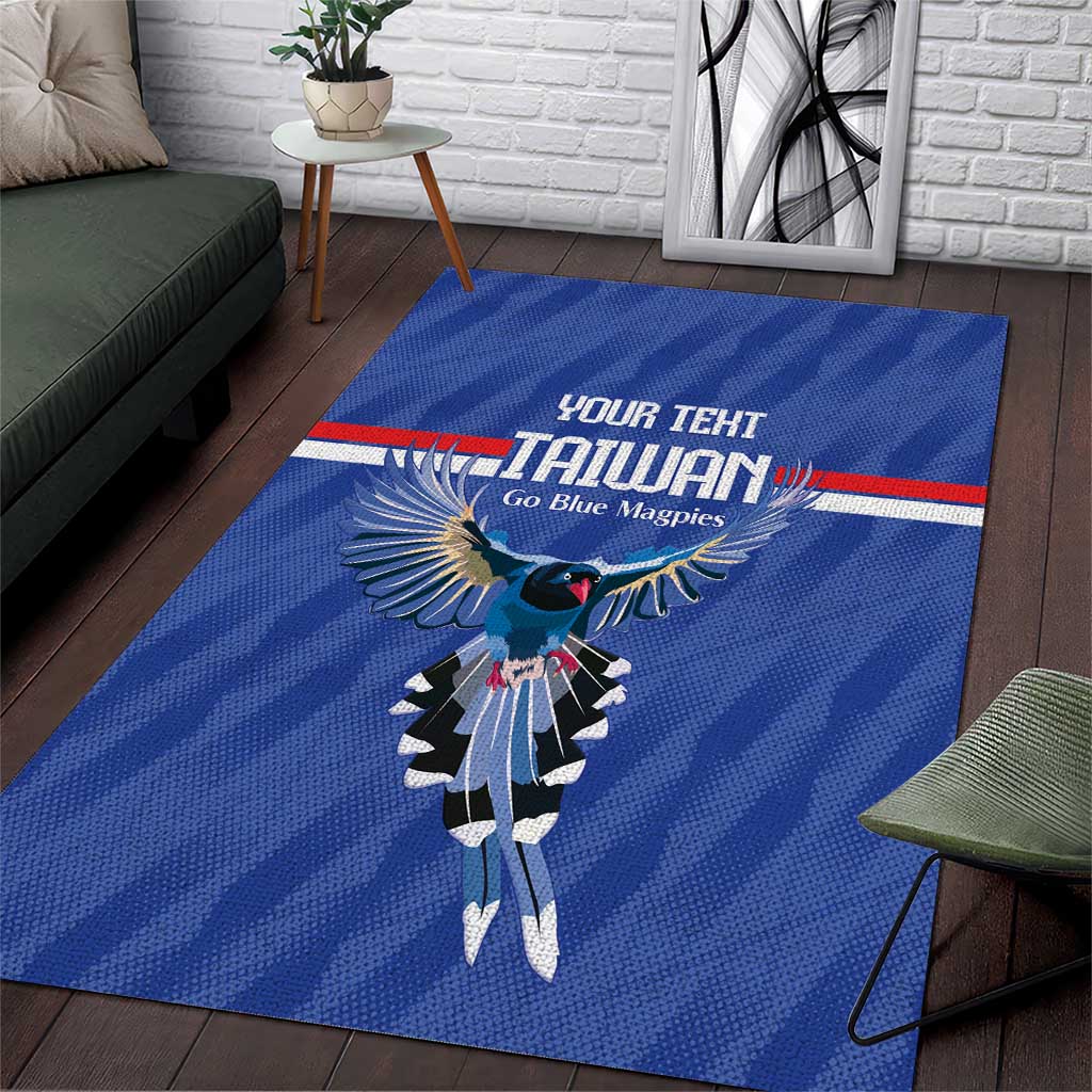 Custom Taiwan Football 2026 Area Rug Come On Blue Magpies