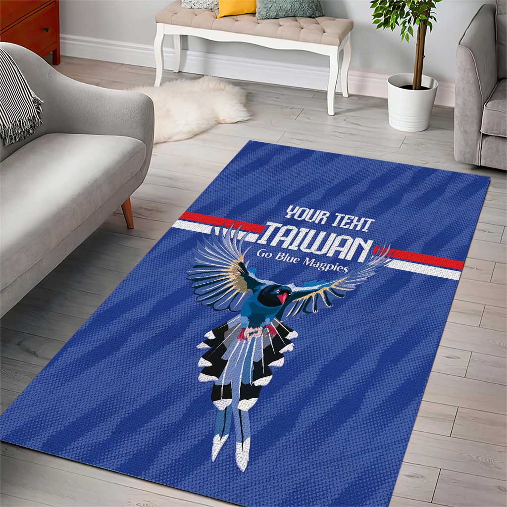 Custom Taiwan Football 2026 Area Rug Come On Blue Magpies