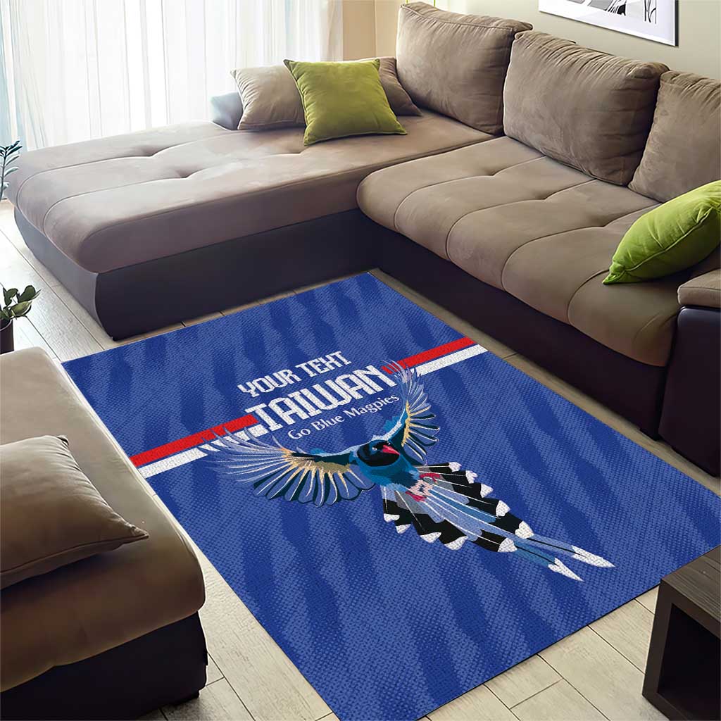 Custom Taiwan Football 2026 Area Rug Come On Blue Magpies