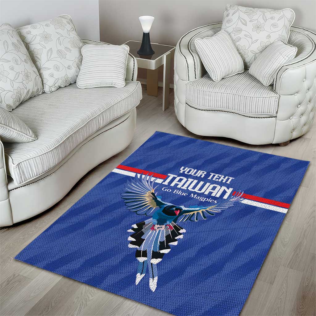 Custom Taiwan Football 2026 Area Rug Come On Blue Magpies