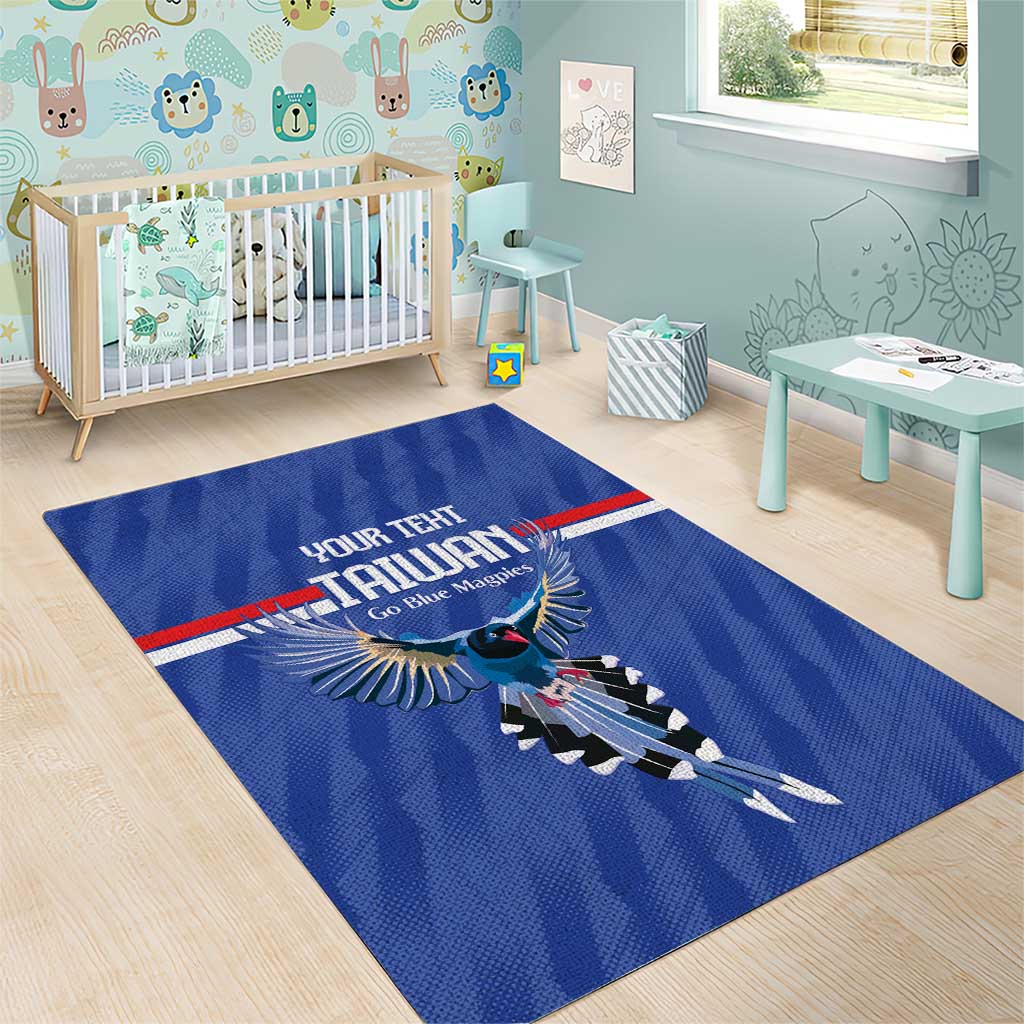Custom Taiwan Football 2026 Area Rug Come On Blue Magpies