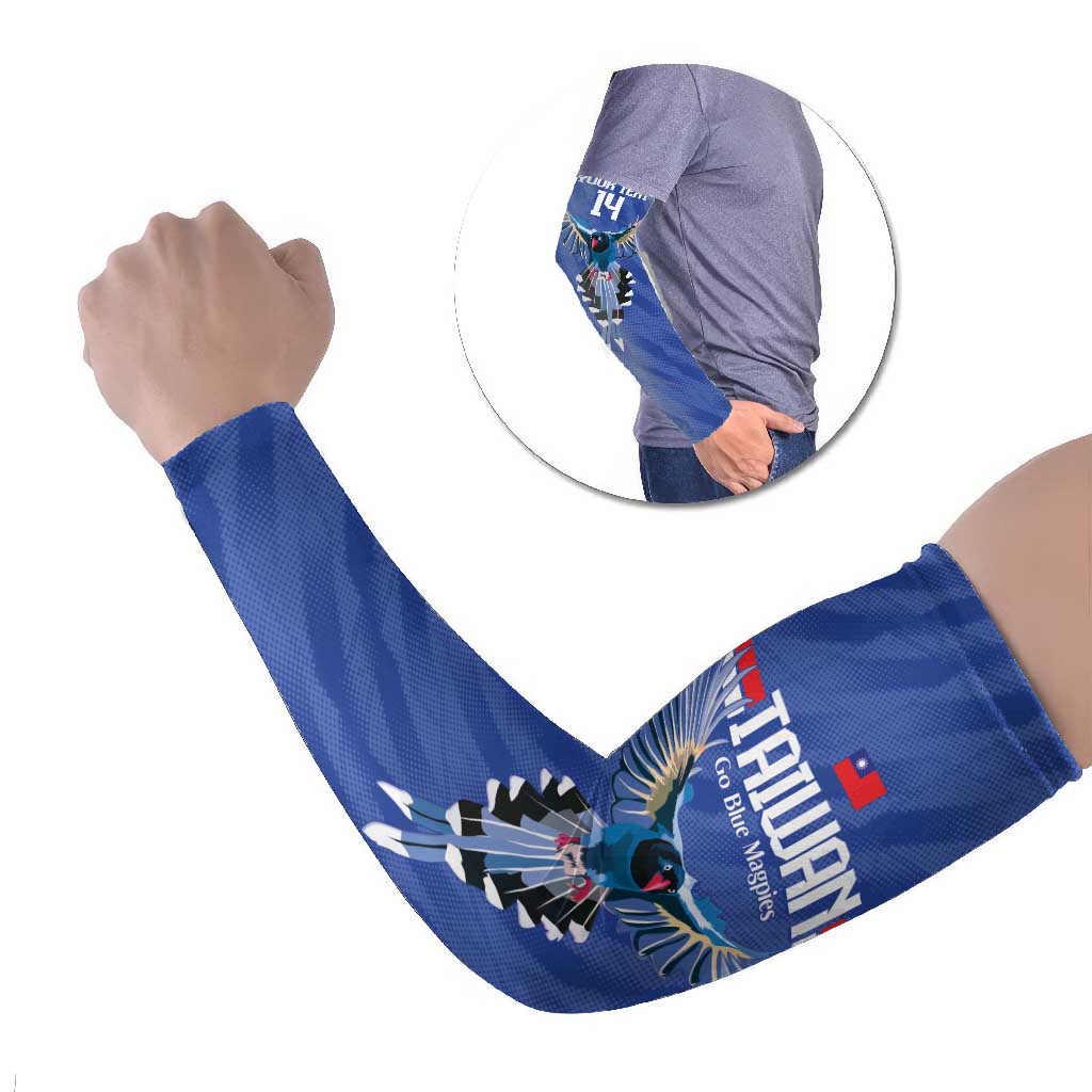 Custom Taiwan Football 2026 Arm Sleeves Come On Blue Magpies