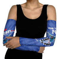 Custom Taiwan Football 2026 Arm Sleeves Come On Blue Magpies