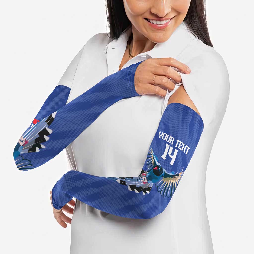 Custom Taiwan Football 2026 Arm Sleeves Come On Blue Magpies