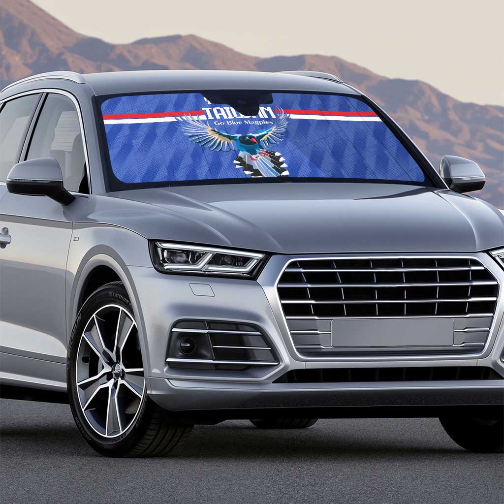 Custom Taiwan Football 2026 Auto Sun Shade Come On Blue Magpies