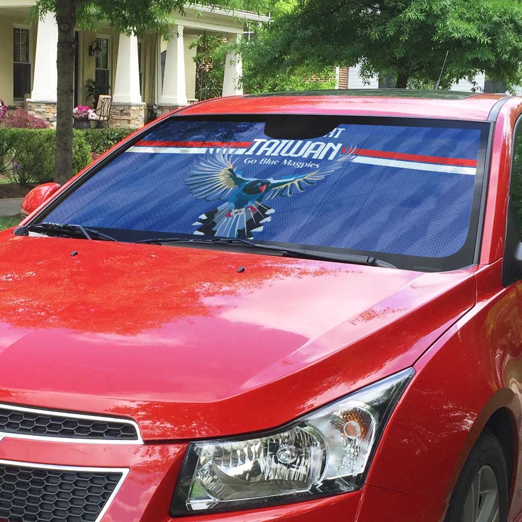 Custom Taiwan Football 2026 Auto Sun Shade Come On Blue Magpies
