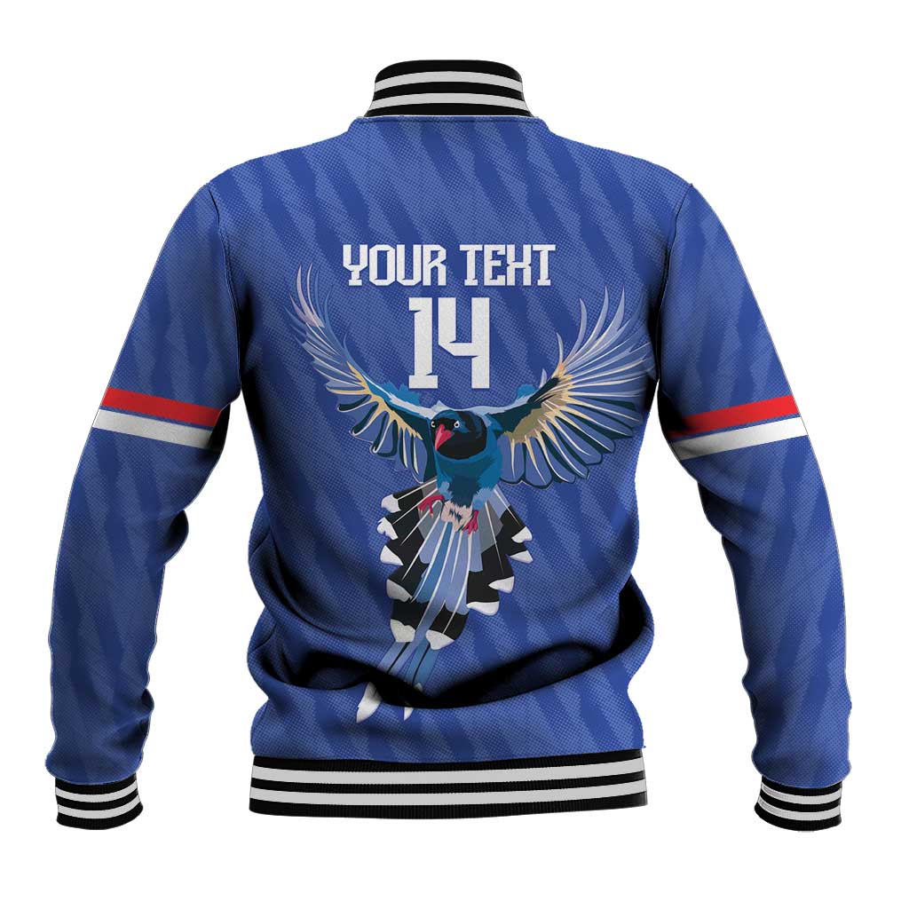 Custom Taiwan Football 2026 Baseball Jacket Come On Blue Magpies