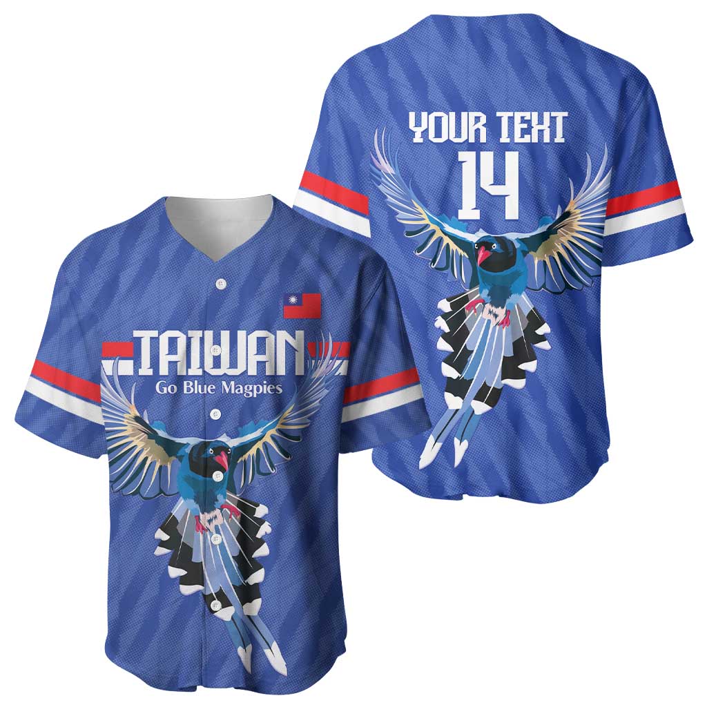 Custom Taiwan Football 2026 Baseball Jersey Come On Blue Magpies