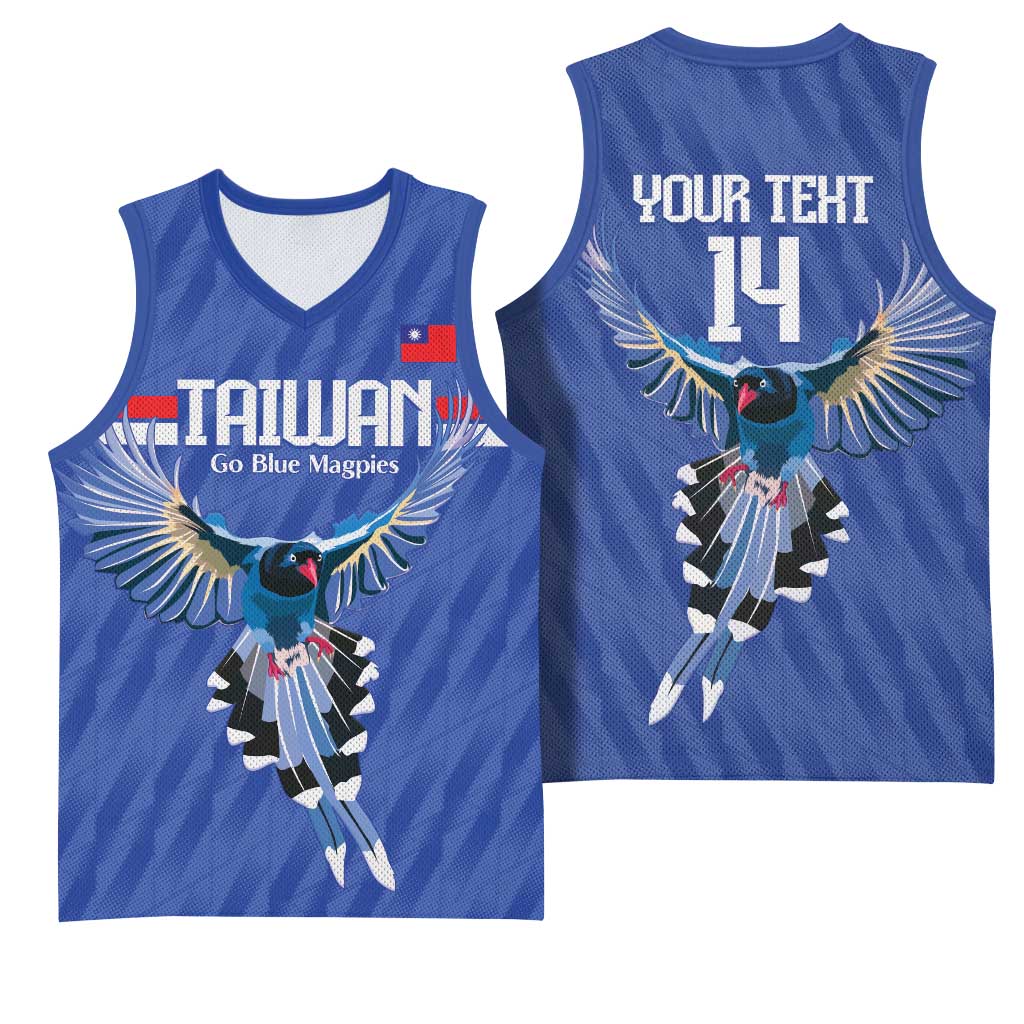 Custom Taiwan Football 2026 Basketball Jersey Come On Blue Magpies