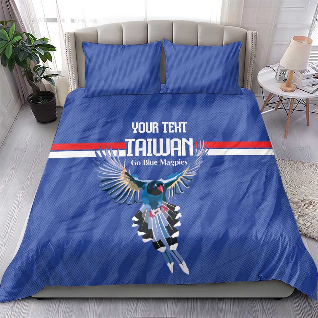 Custom Taiwan Football 2026 Bedding Set Come On Blue Magpies