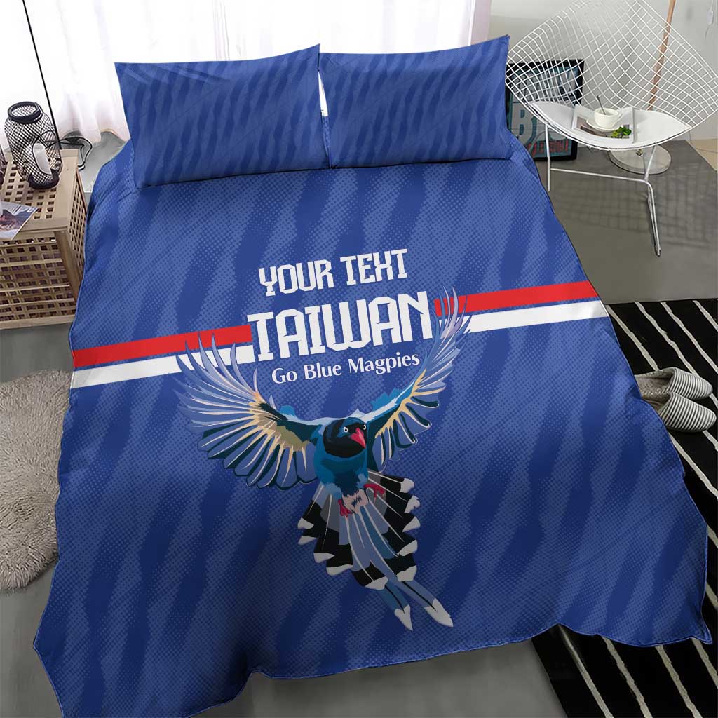 Custom Taiwan Football 2026 Bedding Set Come On Blue Magpies