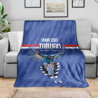 Custom Taiwan Football 2026 Blanket Come On Blue Magpies
