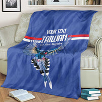 Custom Taiwan Football 2026 Blanket Come On Blue Magpies