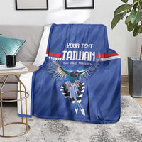 Custom Taiwan Football 2026 Blanket Come On Blue Magpies