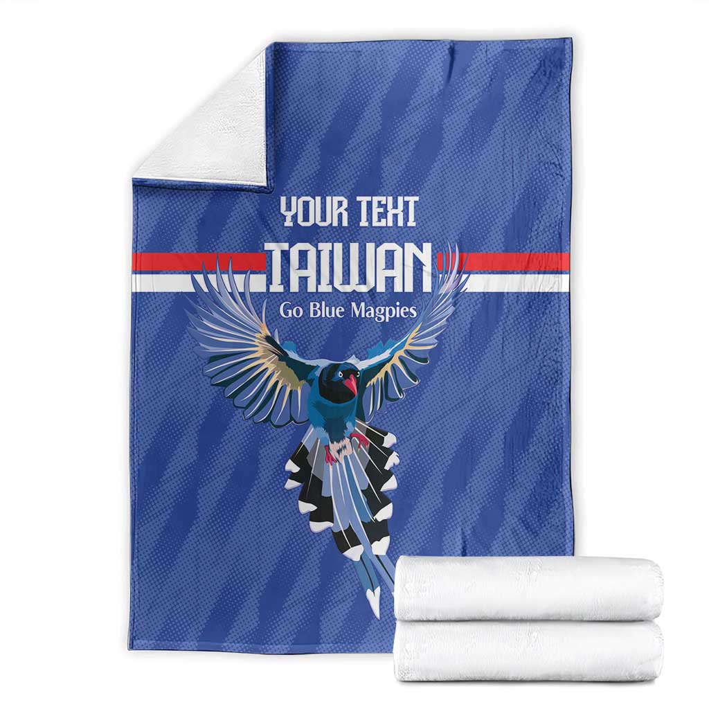 Custom Taiwan Football 2026 Blanket Come On Blue Magpies