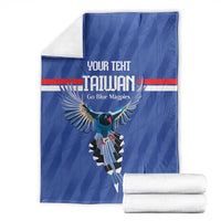 Custom Taiwan Football 2026 Blanket Come On Blue Magpies