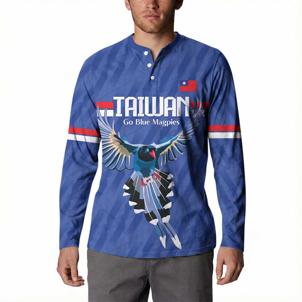 Custom Taiwan Football 2026 Button Sweatshirt Come On Blue Magpies
