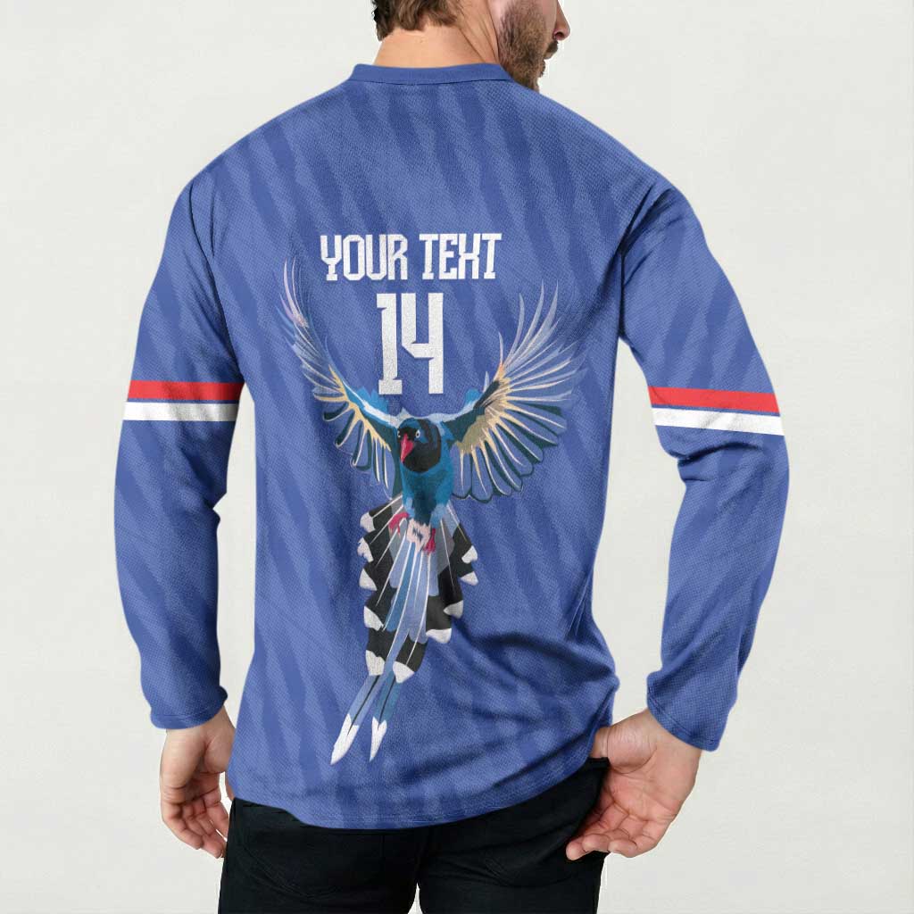 Custom Taiwan Football 2026 Button Sweatshirt Come On Blue Magpies