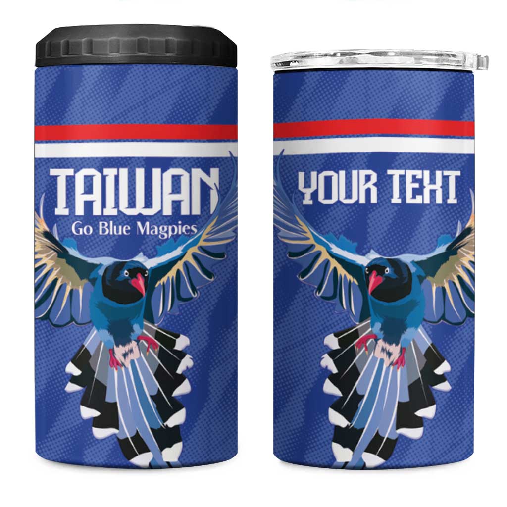 Custom Taiwan Football 2026 4 in 1 Can Cooler Tumbler Come On Blue Magpies