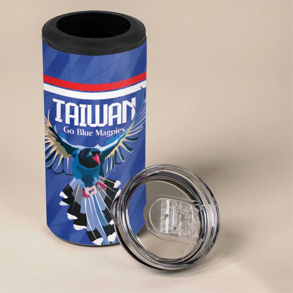 Custom Taiwan Football 2026 4 in 1 Can Cooler Tumbler Come On Blue Magpies