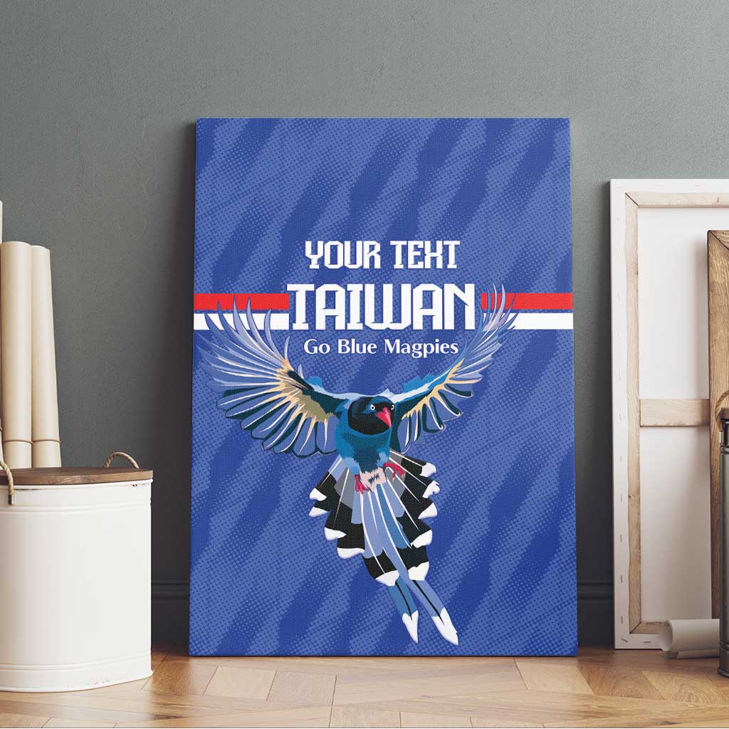 Custom Taiwan Football 2026 Canvas Wall Art Come On Blue Magpies