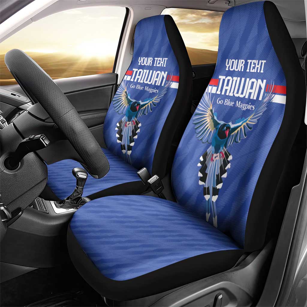 Custom Taiwan Football 2026 Car Seat Cover Come On Blue Magpies