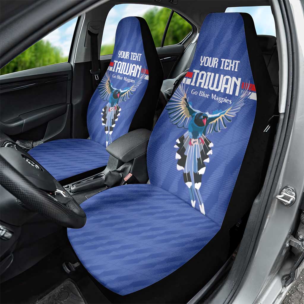 Custom Taiwan Football 2026 Car Seat Cover Come On Blue Magpies