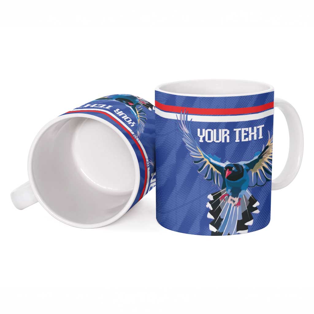 Custom Taiwan Football 2026 Ceramic Mug Come On Blue Magpies