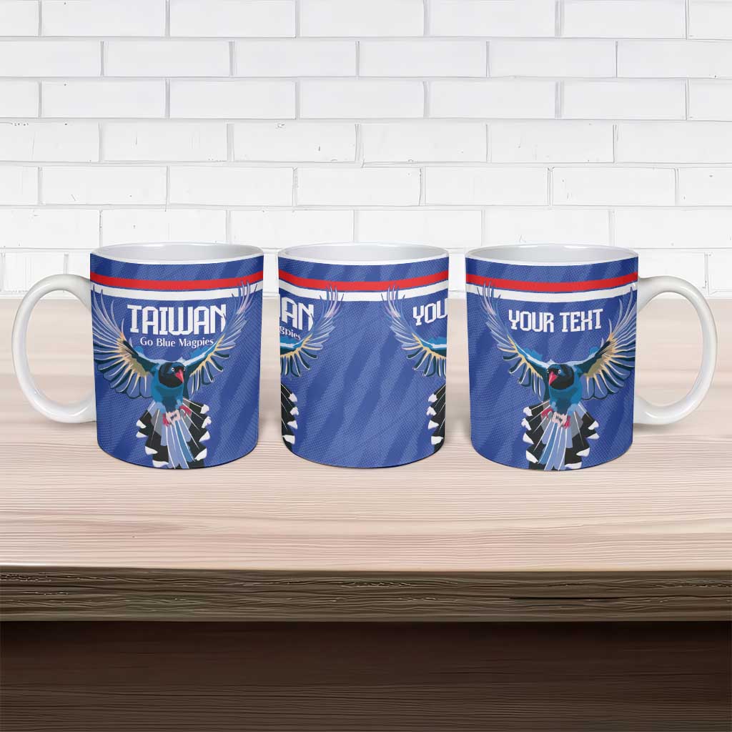 Custom Taiwan Football 2026 Ceramic Mug Come On Blue Magpies