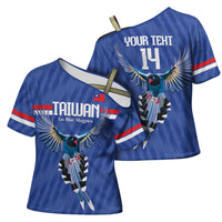 Custom Taiwan Football 2026 Cross Shoulder Shirt Come On Blue Magpies