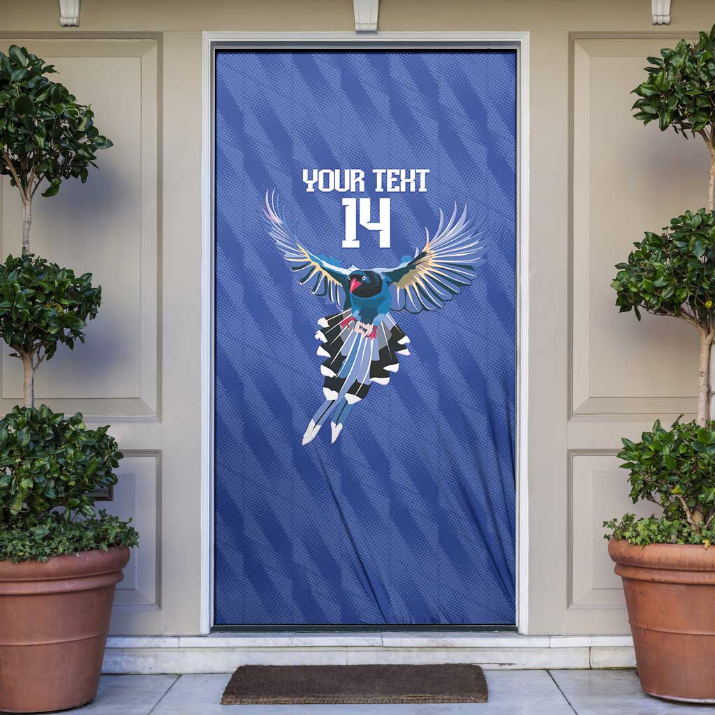 Custom Taiwan Football 2026 Door Cover Come On Blue Magpies