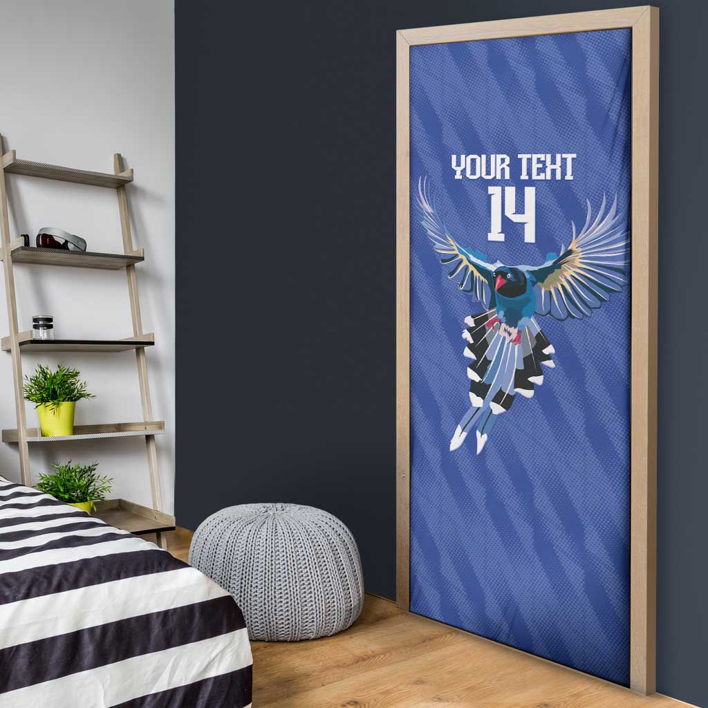 Custom Taiwan Football 2026 Door Cover Come On Blue Magpies