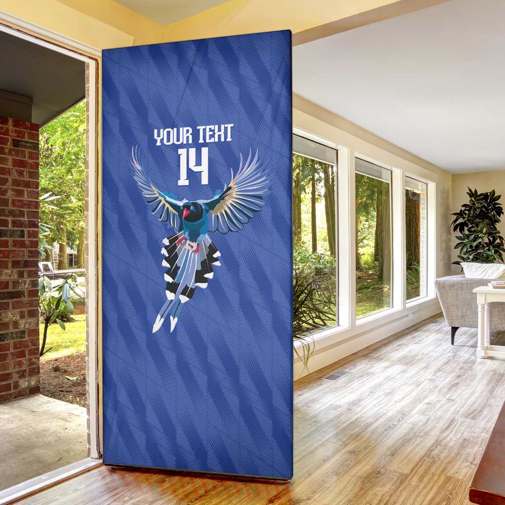 Custom Taiwan Football 2026 Door Cover Come On Blue Magpies