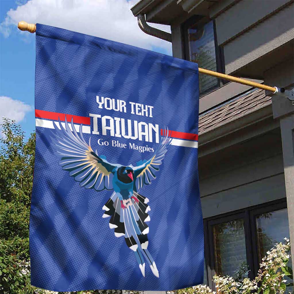 Custom Taiwan Football 2026 Garden Flag Come On Blue Magpies