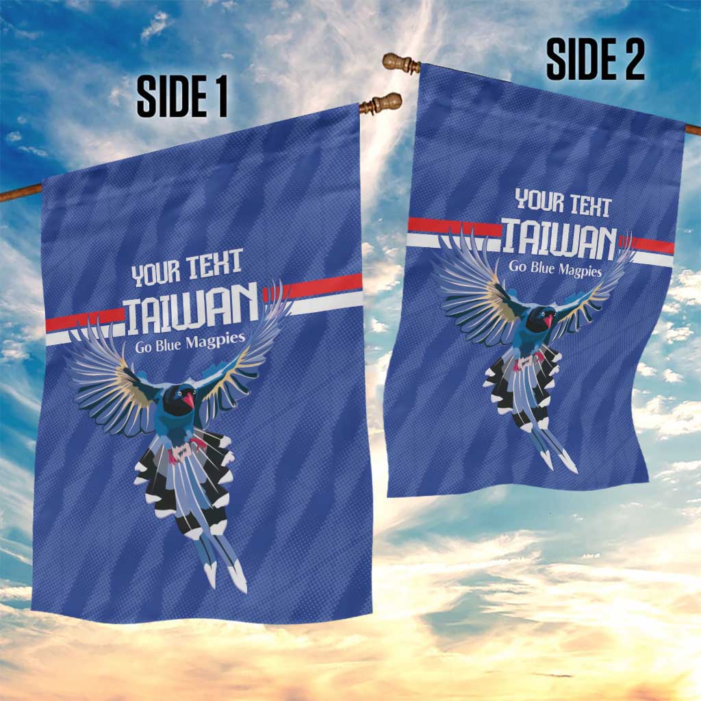 Custom Taiwan Football 2026 Garden Flag Come On Blue Magpies