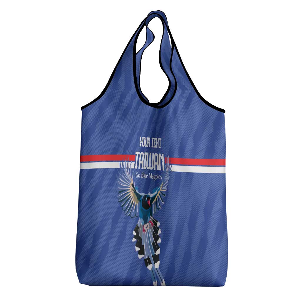 Custom Taiwan Football 2026 Grocery Bag Come On Blue Magpies