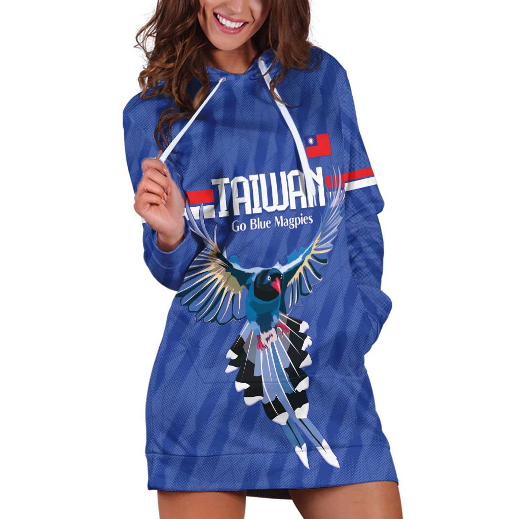 Custom Taiwan Football 2026 Hoodie Dress Come On Blue Magpies