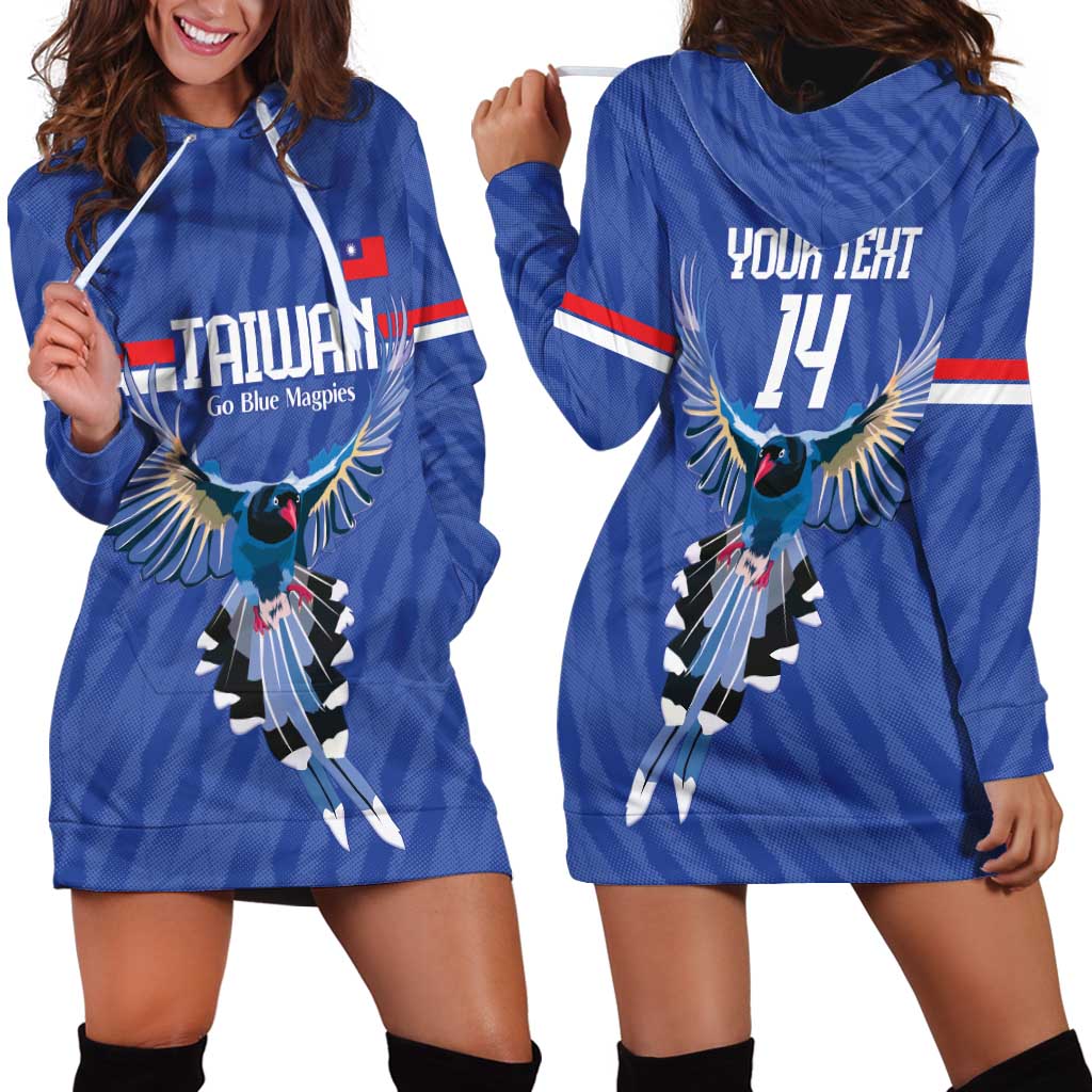 Custom Taiwan Football 2026 Hoodie Dress Come On Blue Magpies