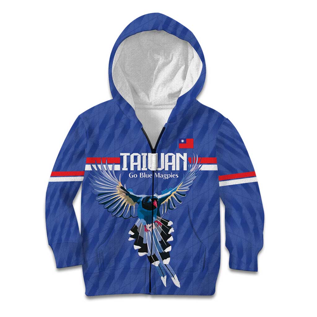 Custom Taiwan Football 2026 Kid Hoodie Come On Blue Magpies