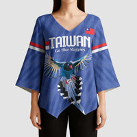 Custom Taiwan Football 2026 Kimono Sleeve Blouse Come On Blue Magpies