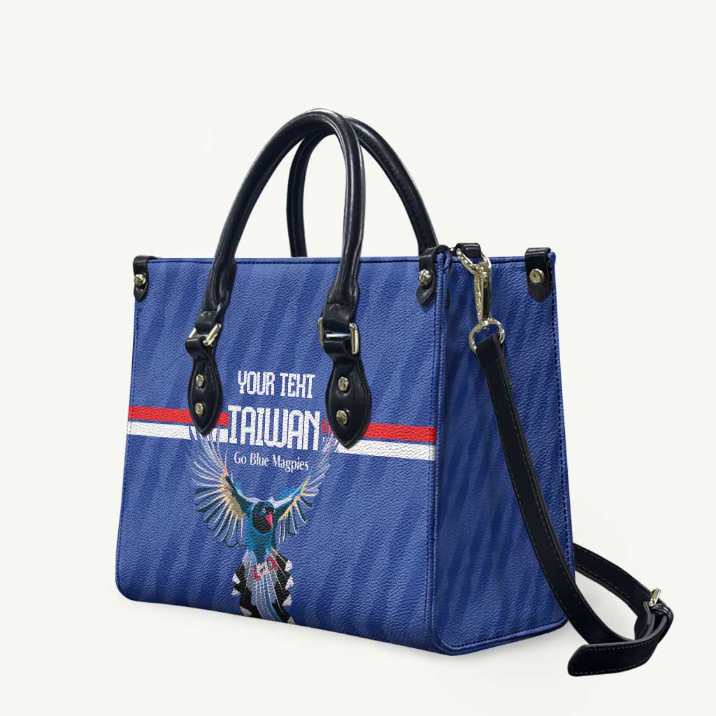Custom Taiwan Football 2026 Leather Bag Come On Blue Magpies