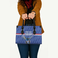 Custom Taiwan Football 2026 Leather Bag Come On Blue Magpies