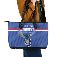 Custom Taiwan Football 2026 Leather Tote Bag Come On Blue Magpies