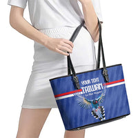 Custom Taiwan Football 2026 Leather Tote Bag Come On Blue Magpies