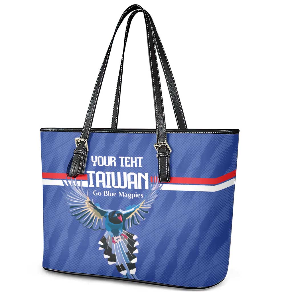 Custom Taiwan Football 2026 Leather Tote Bag Come On Blue Magpies