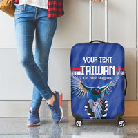 Custom Taiwan Football 2026 Luggage Cover Come On Blue Magpies