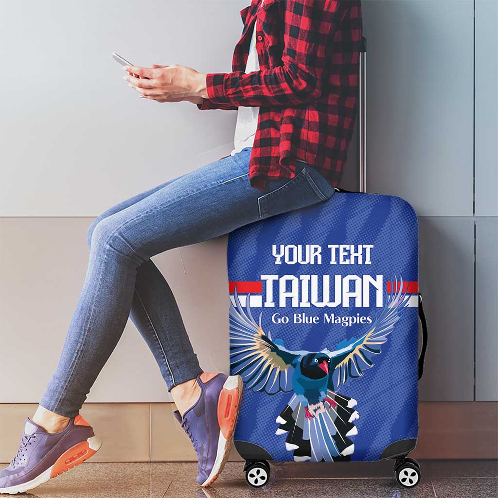 Custom Taiwan Football 2026 Luggage Cover Come On Blue Magpies