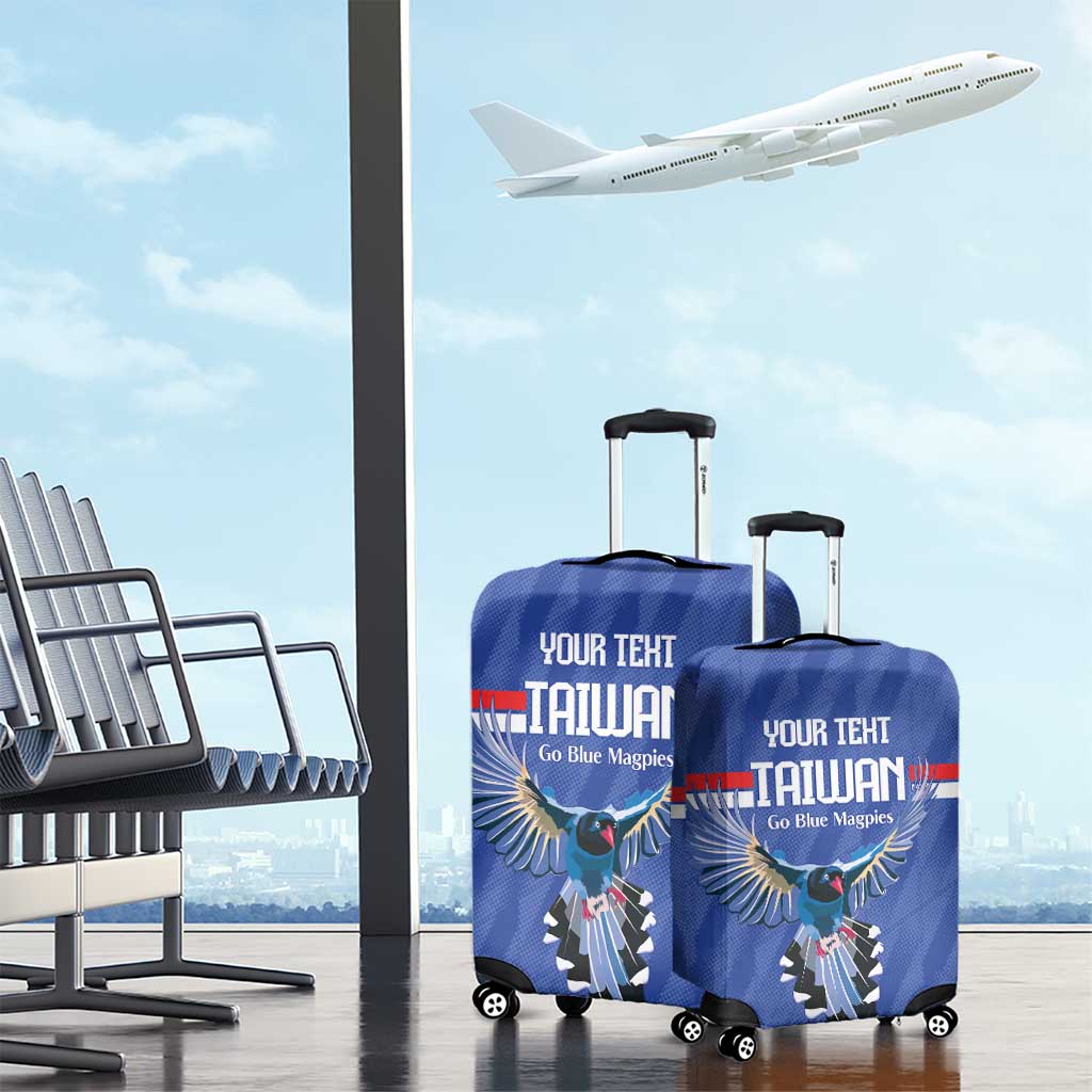 Custom Taiwan Football 2026 Luggage Cover Come On Blue Magpies