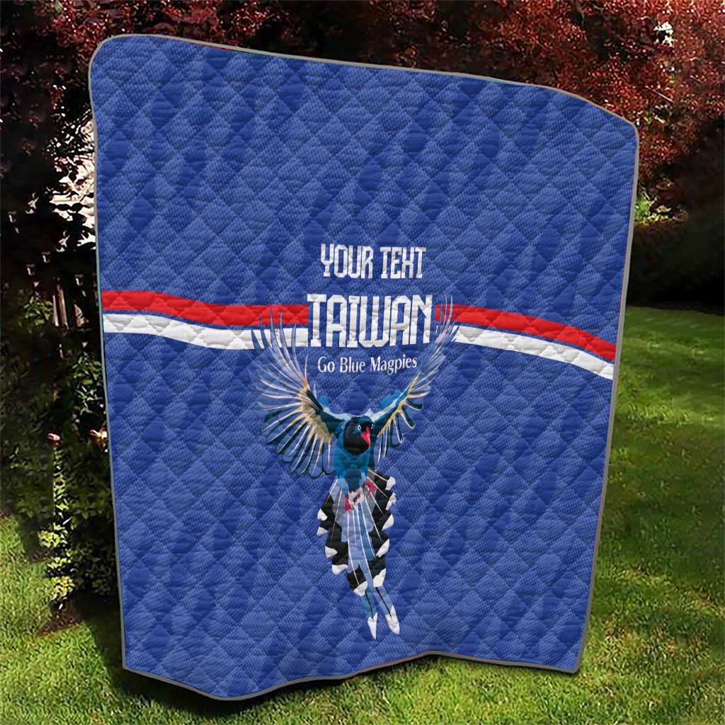 Custom Taiwan Football 2026 Quilt Come On Blue Magpies